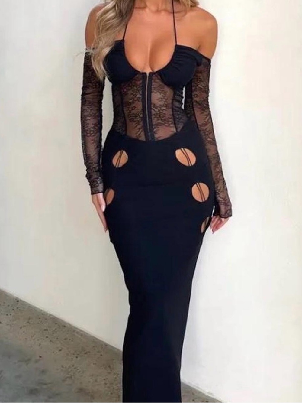 Outcast Maxi Lace Black Dress
